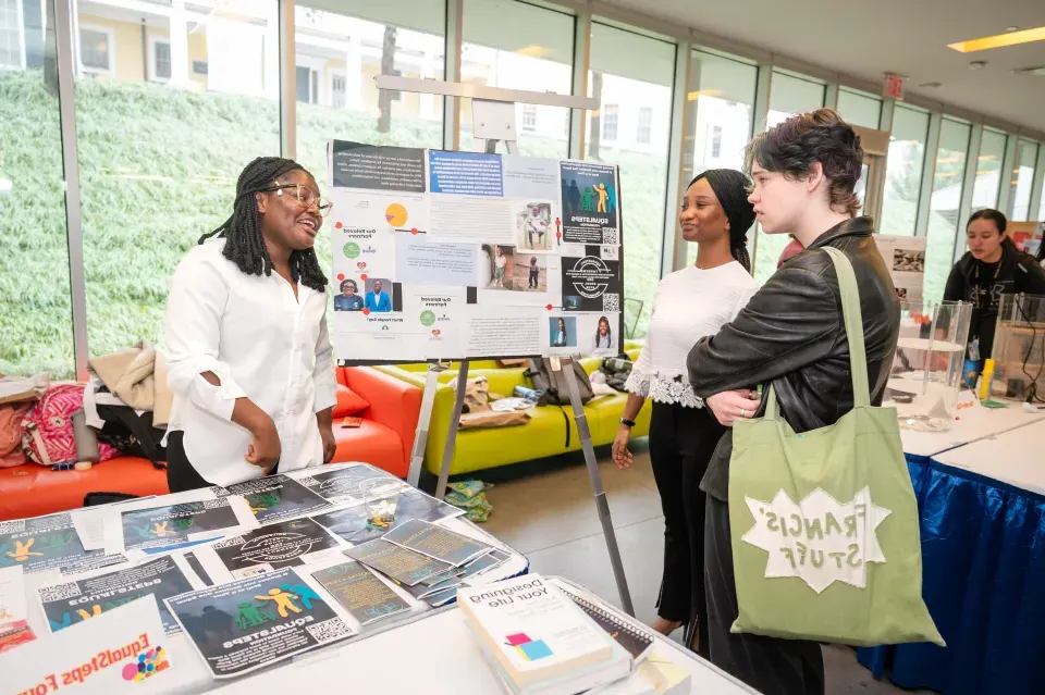 Two students talk about their projects